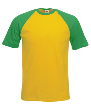 T-SHIRT BASEBALL MANICA CORTA  girasole - verde prato